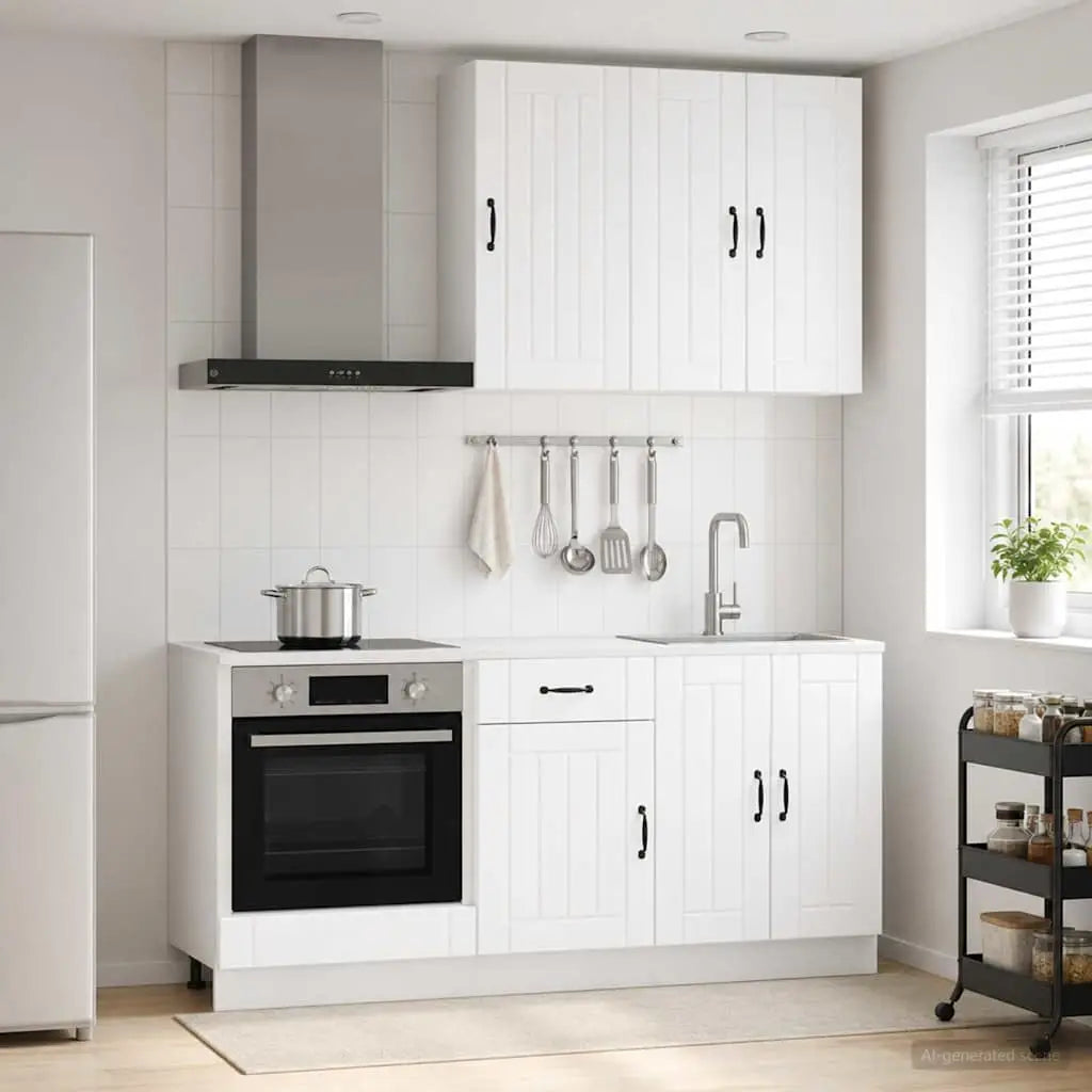 Unité de cuisine LUCCA 5 pc Blanc Bois d’ingénierie - XIOS