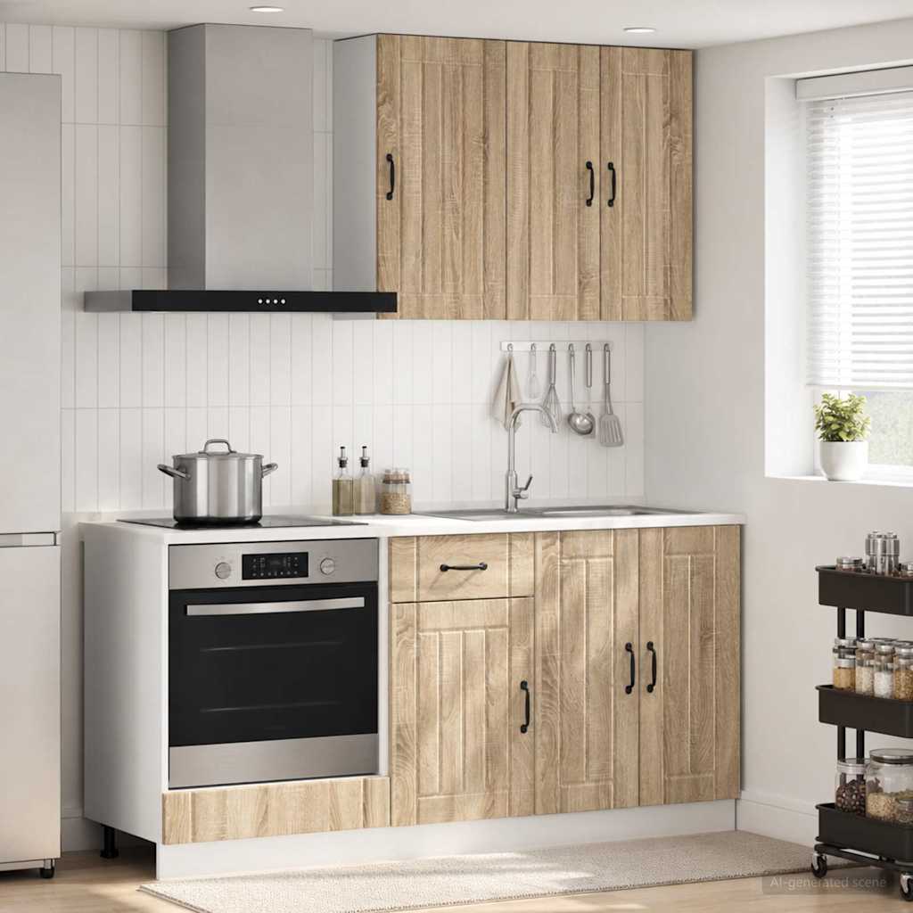 Unité de cuisine LUCCA 5 pc Chêne Sonoma Bois d'ingénierie