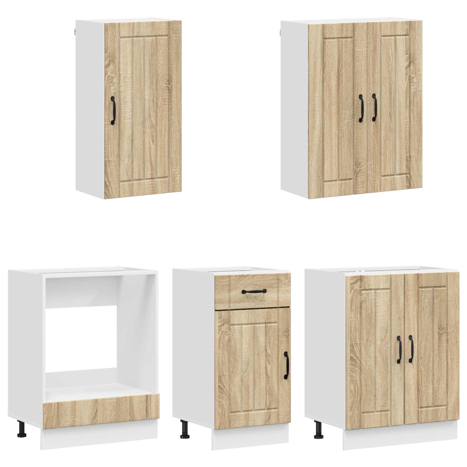 Unité de cuisine LUCCA 5 pc Chêne Sonoma Bois d'ingénierie