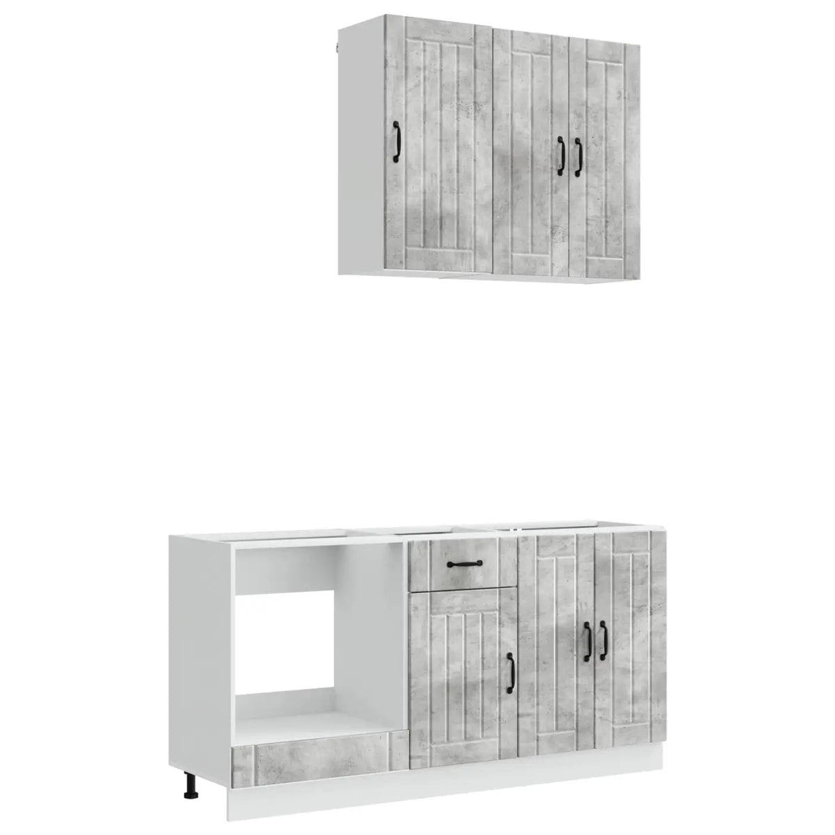 Unité de cuisine LUCCA 5 pc Gris béton Bois d’ingénierie - XIOS
