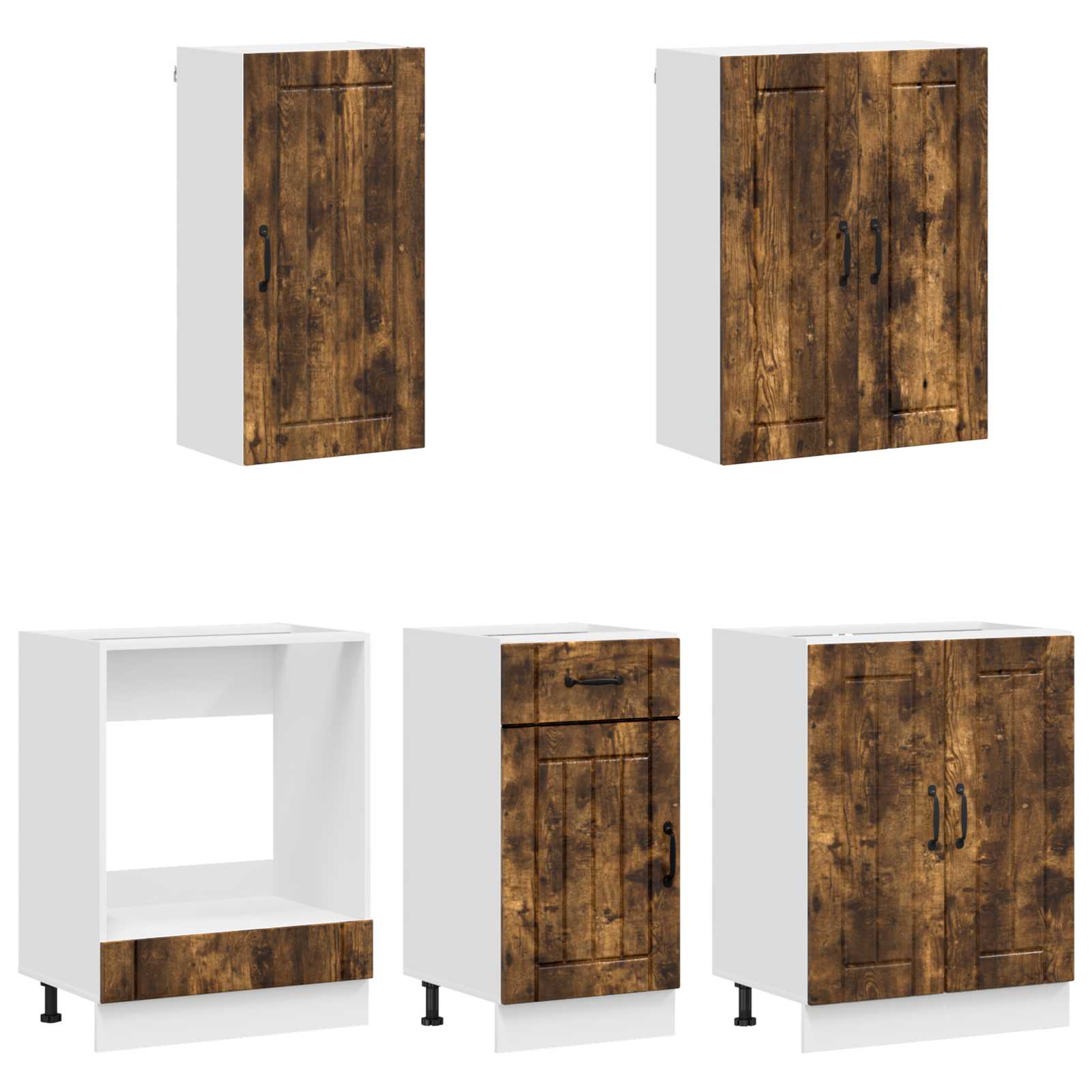 Unité de cuisine LUCCA 5 pc Chêne fumé Bois d'ingénierie - XIOS