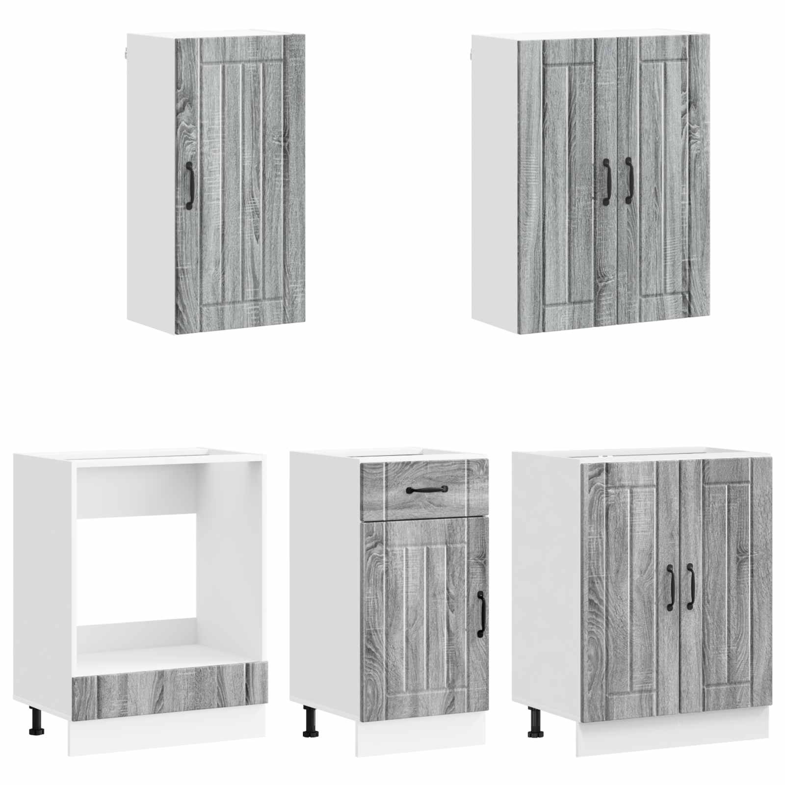 Unité de cuisine LUCCA 5 pc Sonoma gris Bois d'ingénierie