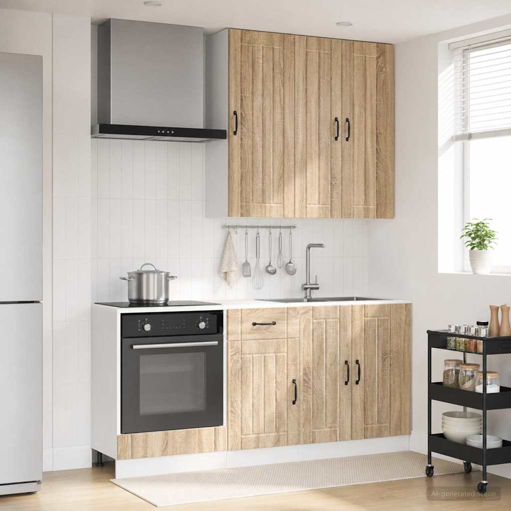 Unité de cuisine LUCCA 5 pc Chêne Sonoma Bois d'ingénierie