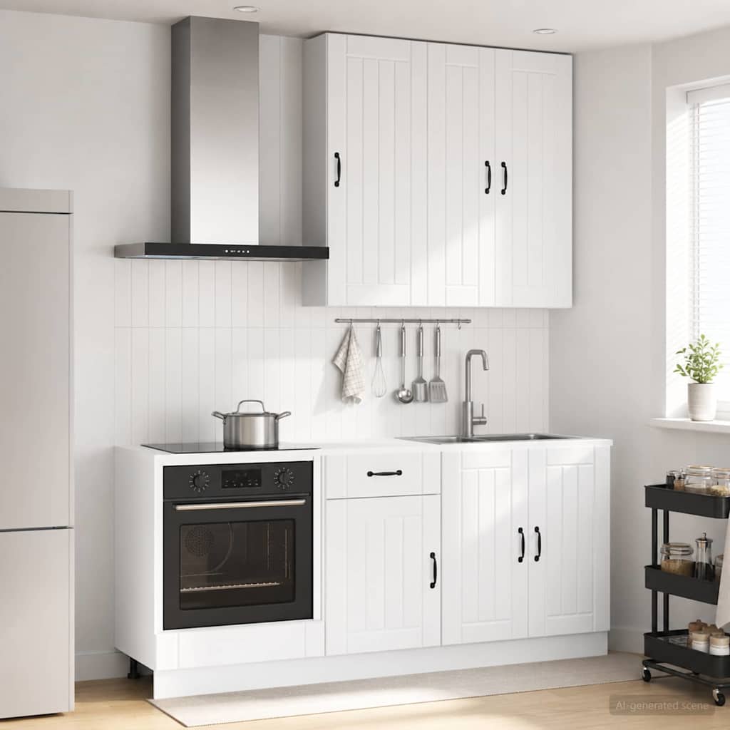 Unité de cuisine LUCCA 5 pc Blanc brillant Bois d'ingénierie - XIOS