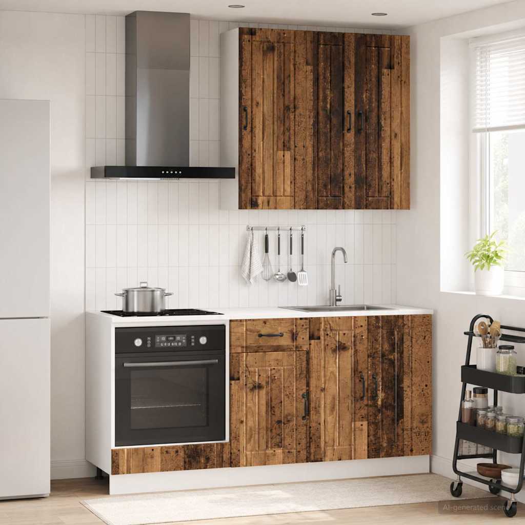 Unité de cuisine LUCCA 5 pc Bois ancien Bois d'ingénierie - XIOS