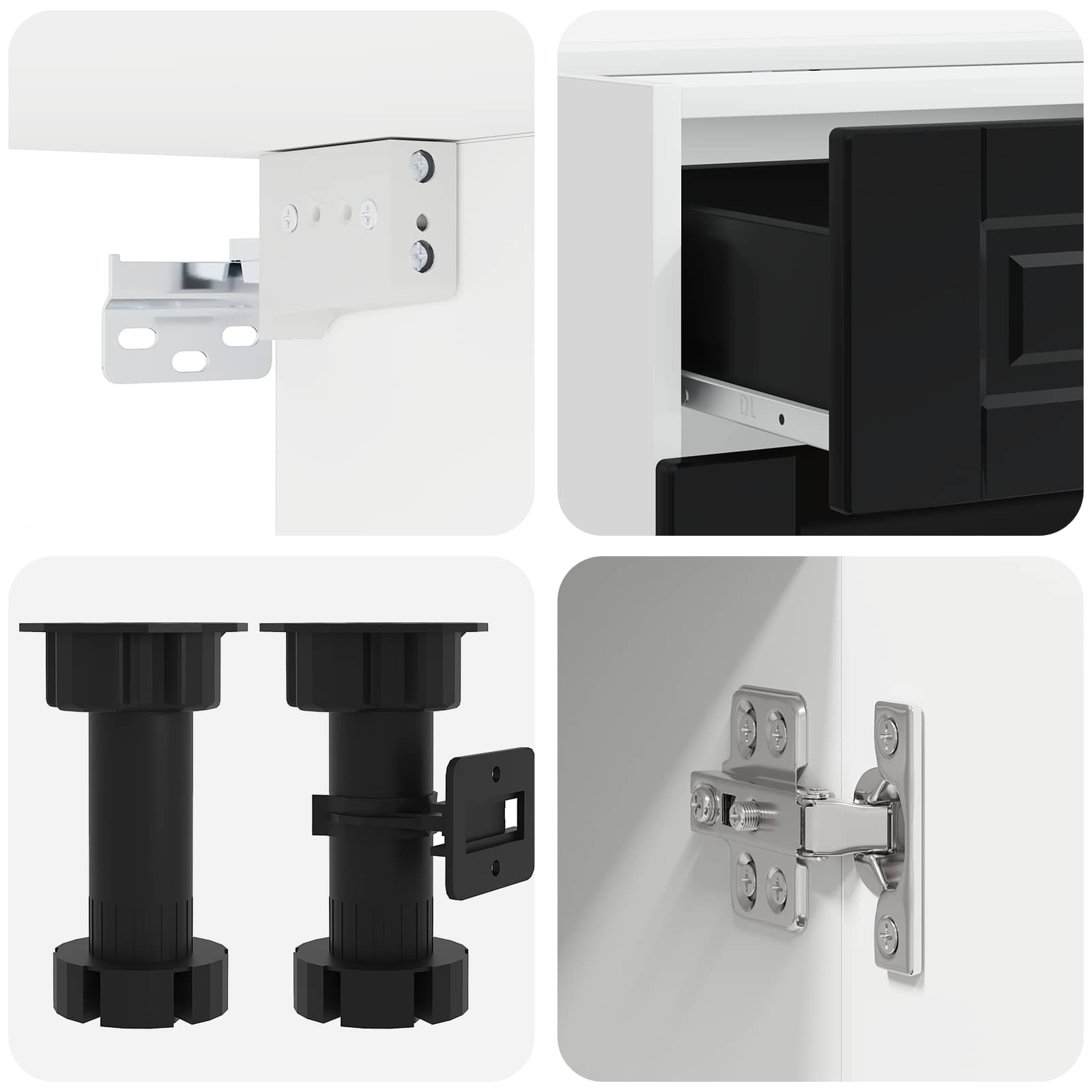 Unité de cuisine PORTO 5 pc Noir Bois d'ingénierie - XIOS