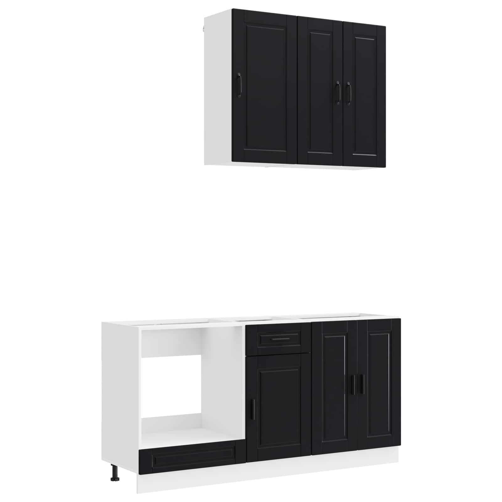 Unité de cuisine PORTO 5 pc Noir Bois d'ingénierie - XIOS