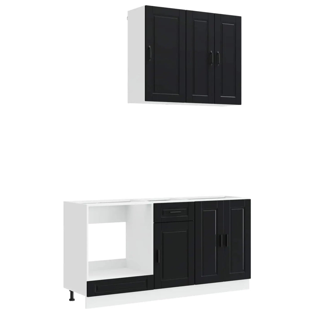 Unité de cuisine PORTO 5 pc Noir Bois d’ingénierie - XIOS