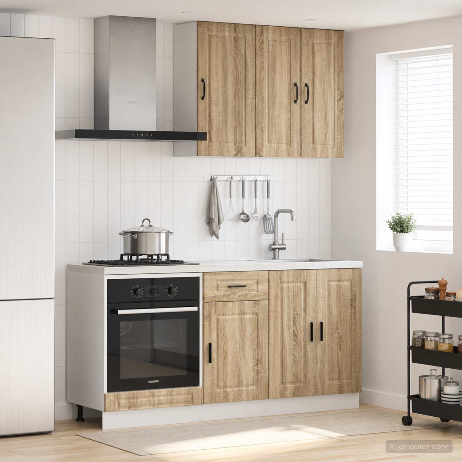 Unité de cuisine PORTO 5 pc Chêne Sonoma Bois d'ingénierie - XIOS