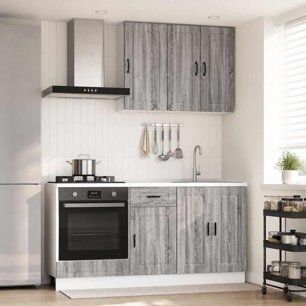 Unité de cuisine PORTO 5 pc Sonoma gris Bois d'ingénierie