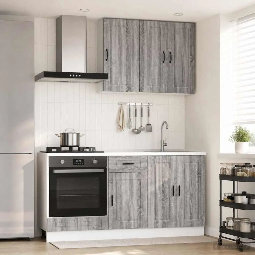 Unité de cuisine PORTO 5 pc Sonoma gris Bois d’ingénierie - XIOS