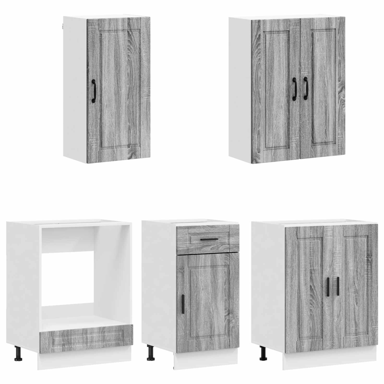 Unité de cuisine PORTO 5 pc Sonoma gris Bois d'ingénierie