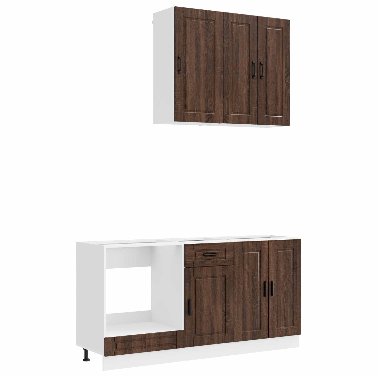 Unité de cuisine PORTO 5 pc Chêne brun Bois d'ingénierie - XIOS