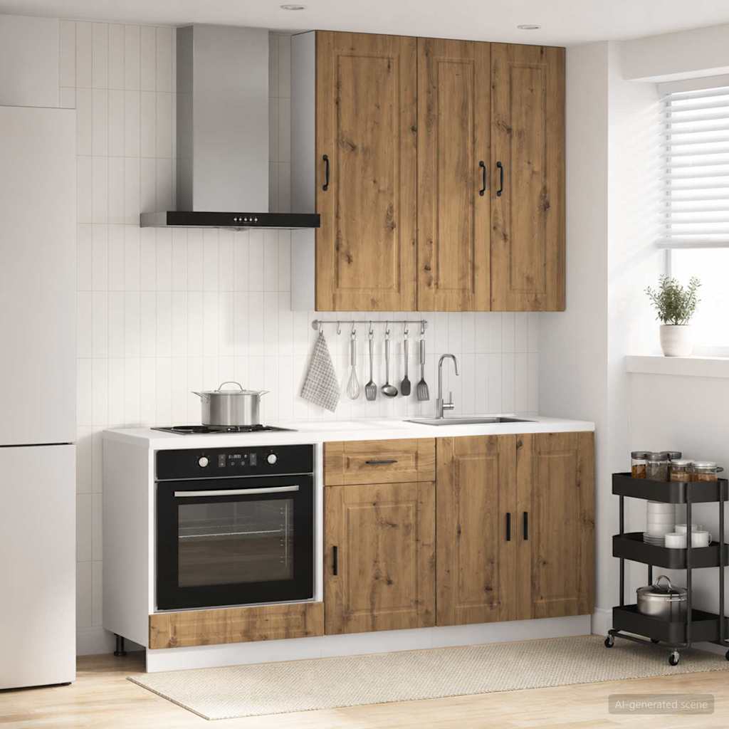 Unité de cuisine PORTO 5 pc Chêne artisanal Bois d'ingénierie - XIOS