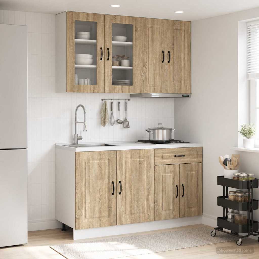 Unité de cuisine KALMAR 4 pc Chêne Sonoma Bois d'ingénierie - XIOS