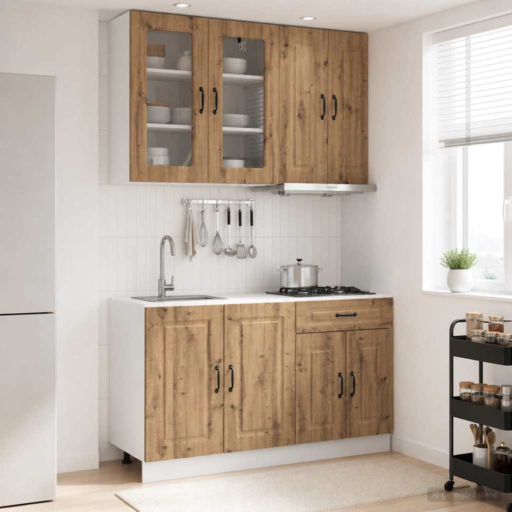 Unité de cuisine KALMAR 4 pc Chêne artisanal Bois d'ingénierie