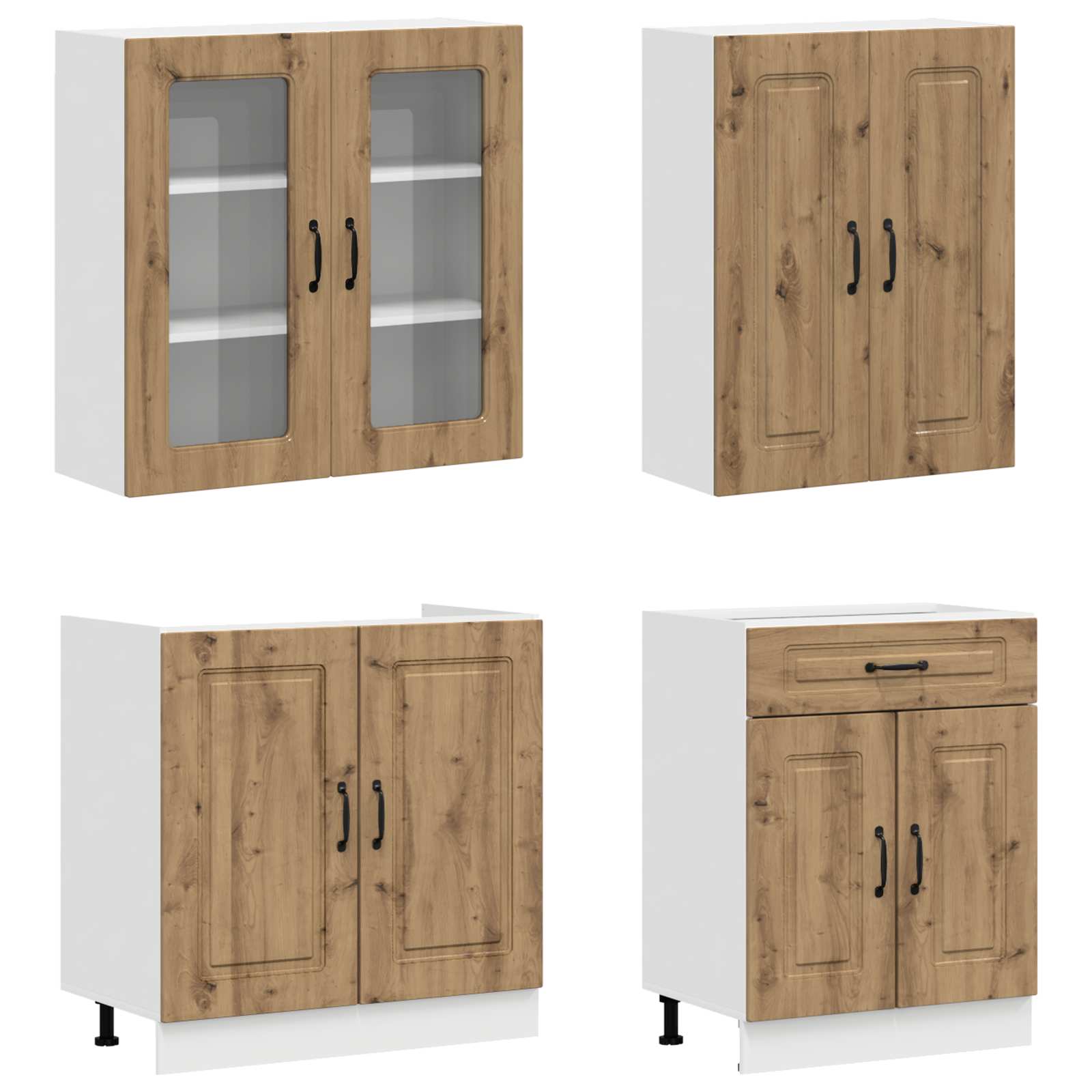 Unité de cuisine KALMAR 4 pc Chêne artisanal Bois d'ingénierie