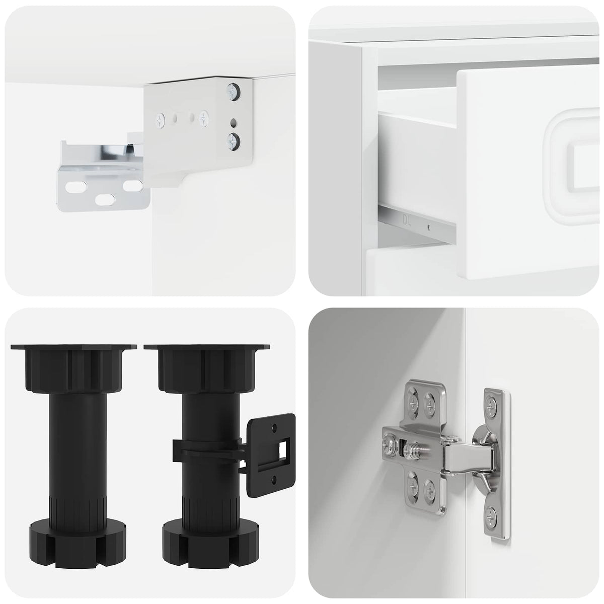 Unité de cuisine KALMAR 4 pc Blanc Bois d'ingénierie