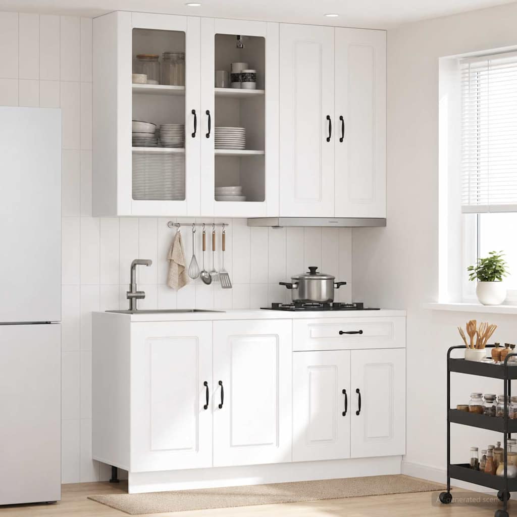 Unité de cuisine KALMAR 4 pc Blanc Bois d'ingénierie - XIOS