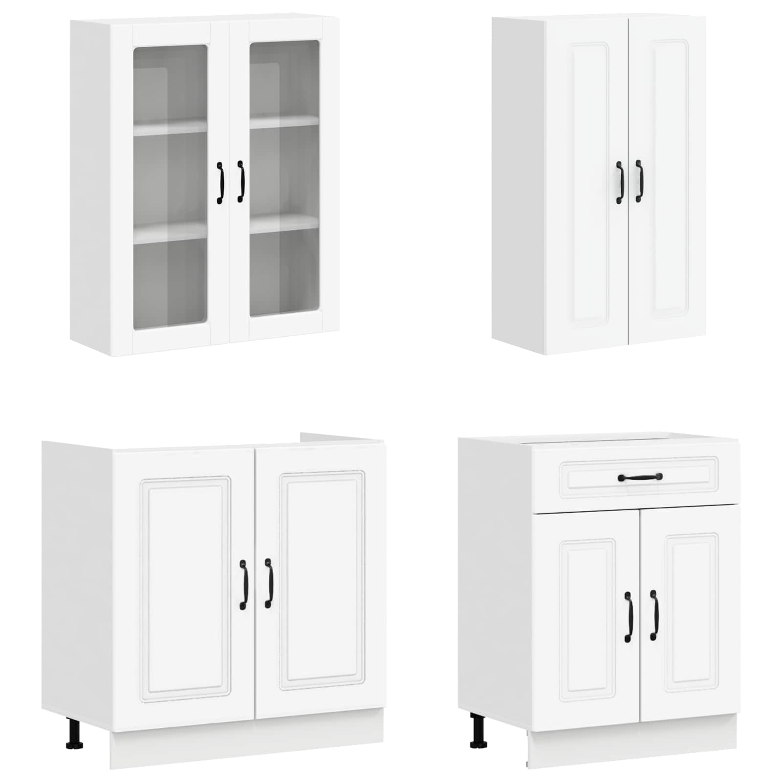 Unité de cuisine KALMAR 4 pc Blanc Bois d'ingénierie - XIOS