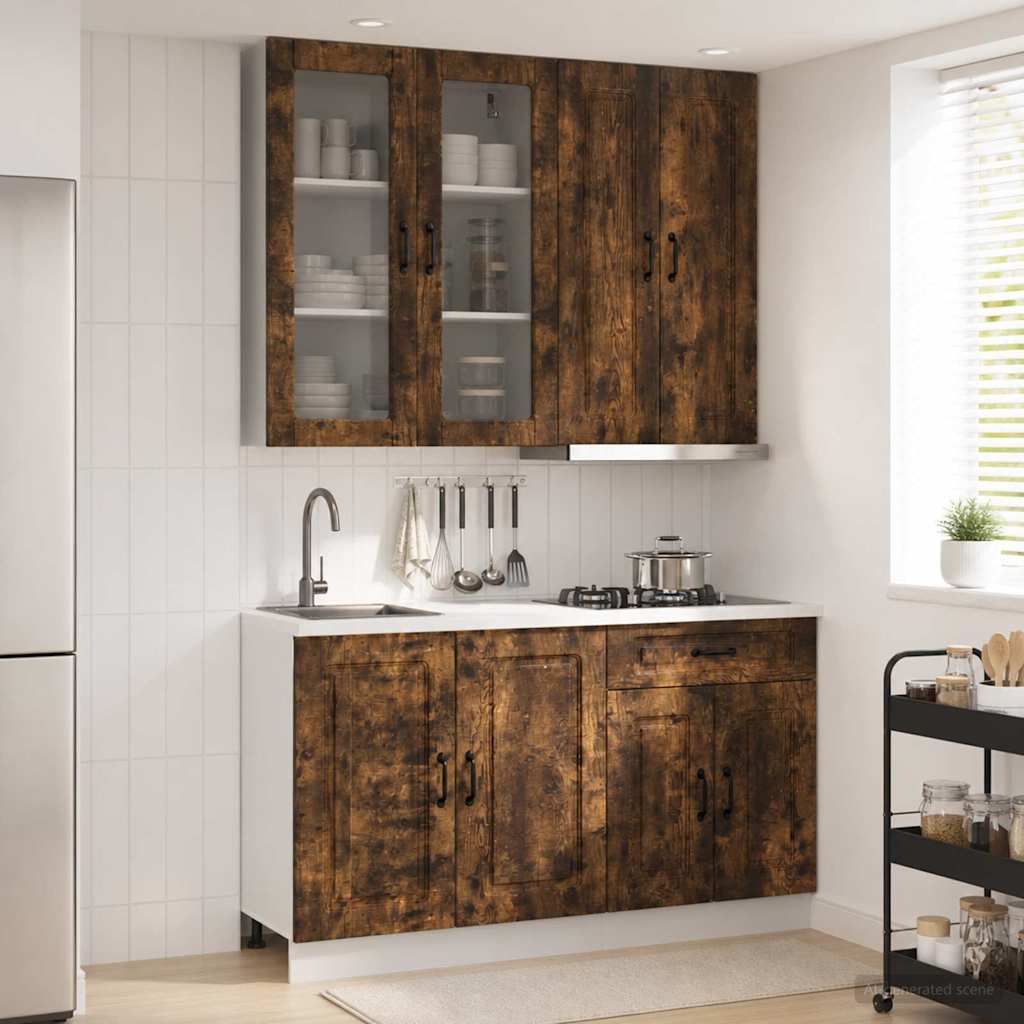 Unité de cuisine KALMAR 4 pc Chêne fumé Bois d'ingénierie