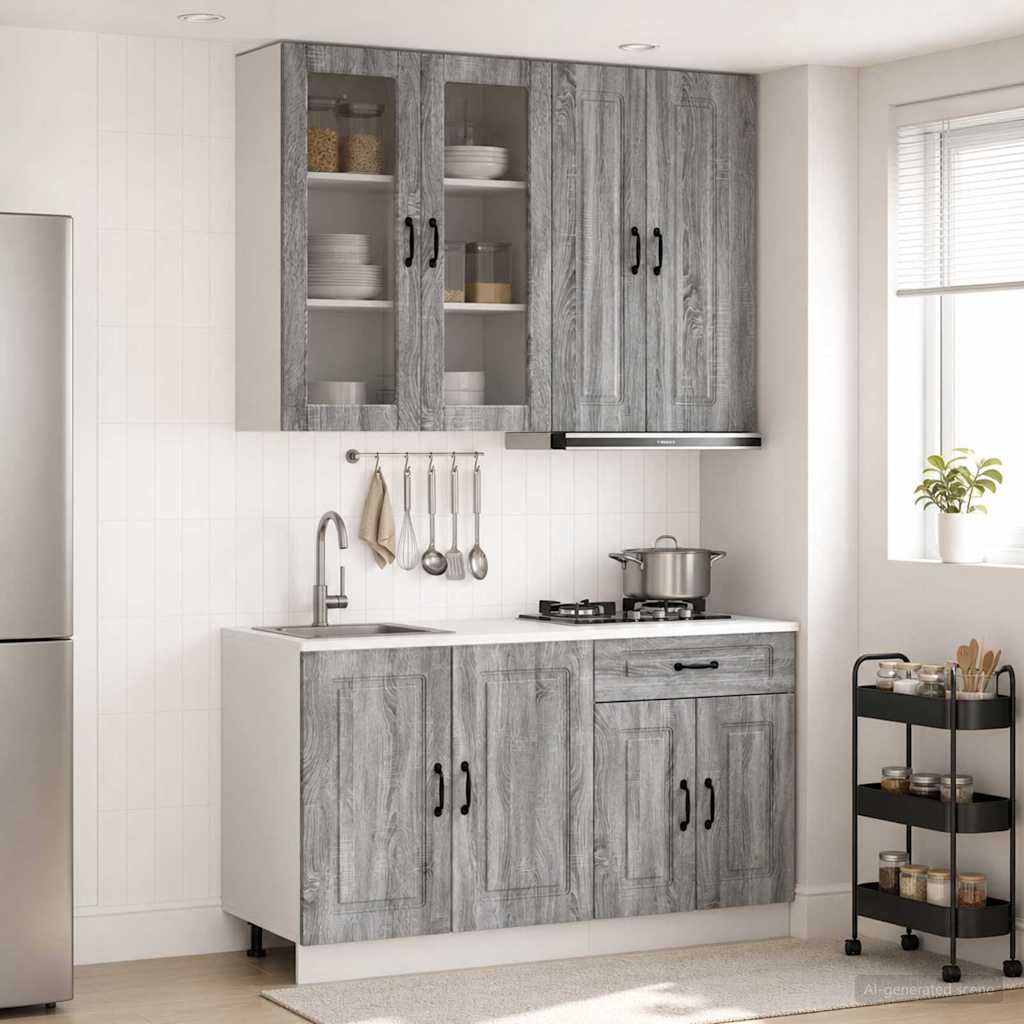 Unité de cuisine KALMAR 4 pc Sonoma gris Bois d'ingénierie - XIOS