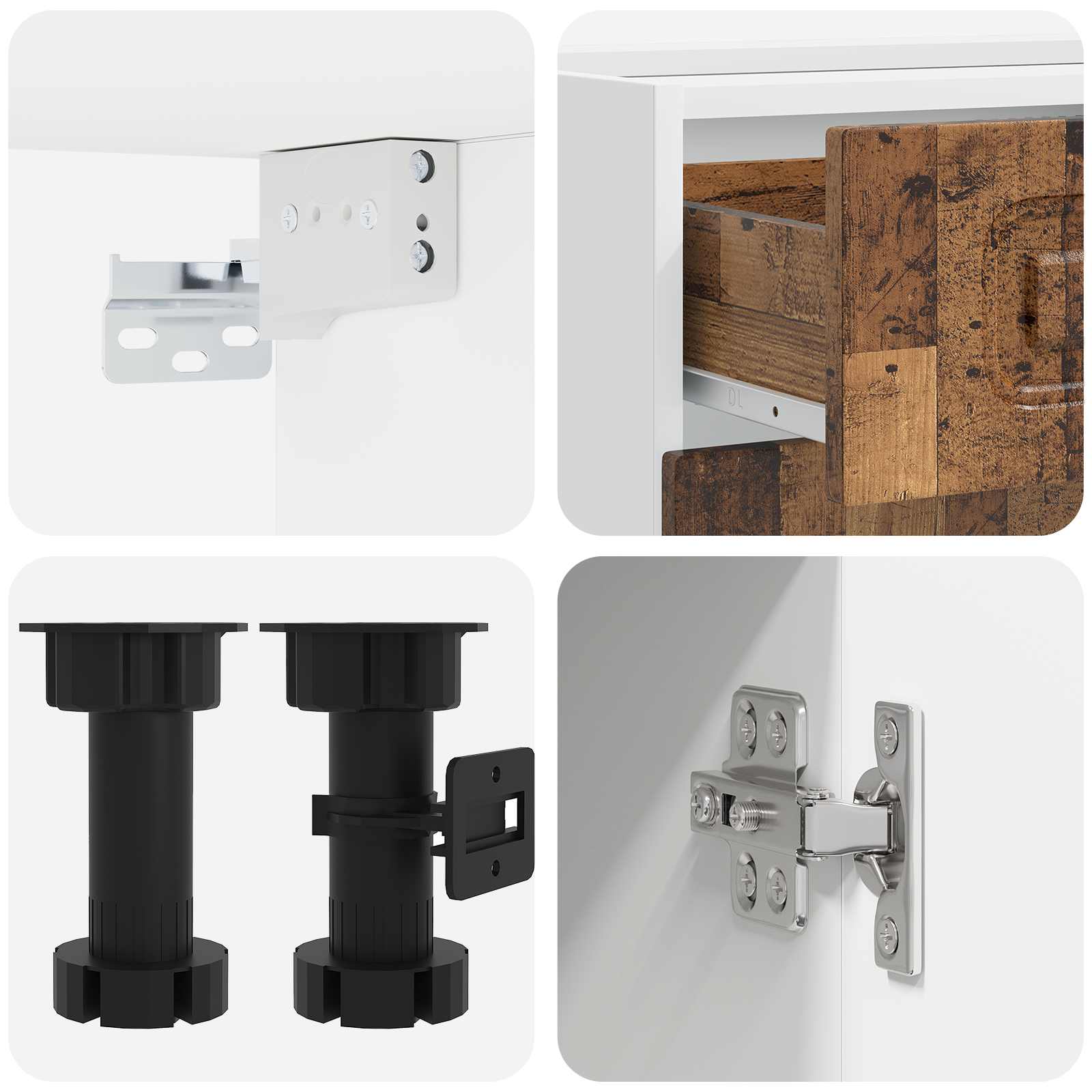 Unité de cuisine KALMAR 4 pc Bois ancien Bois d'ingénierie - XIOS