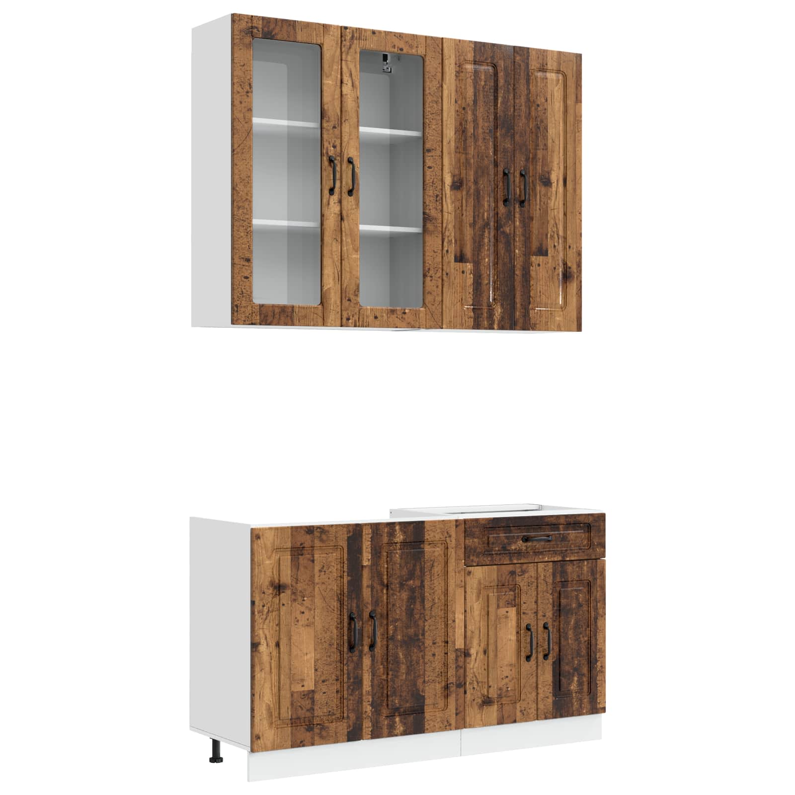 Unité de cuisine KALMAR 4 pc Bois ancien Bois d'ingénierie - XIOS