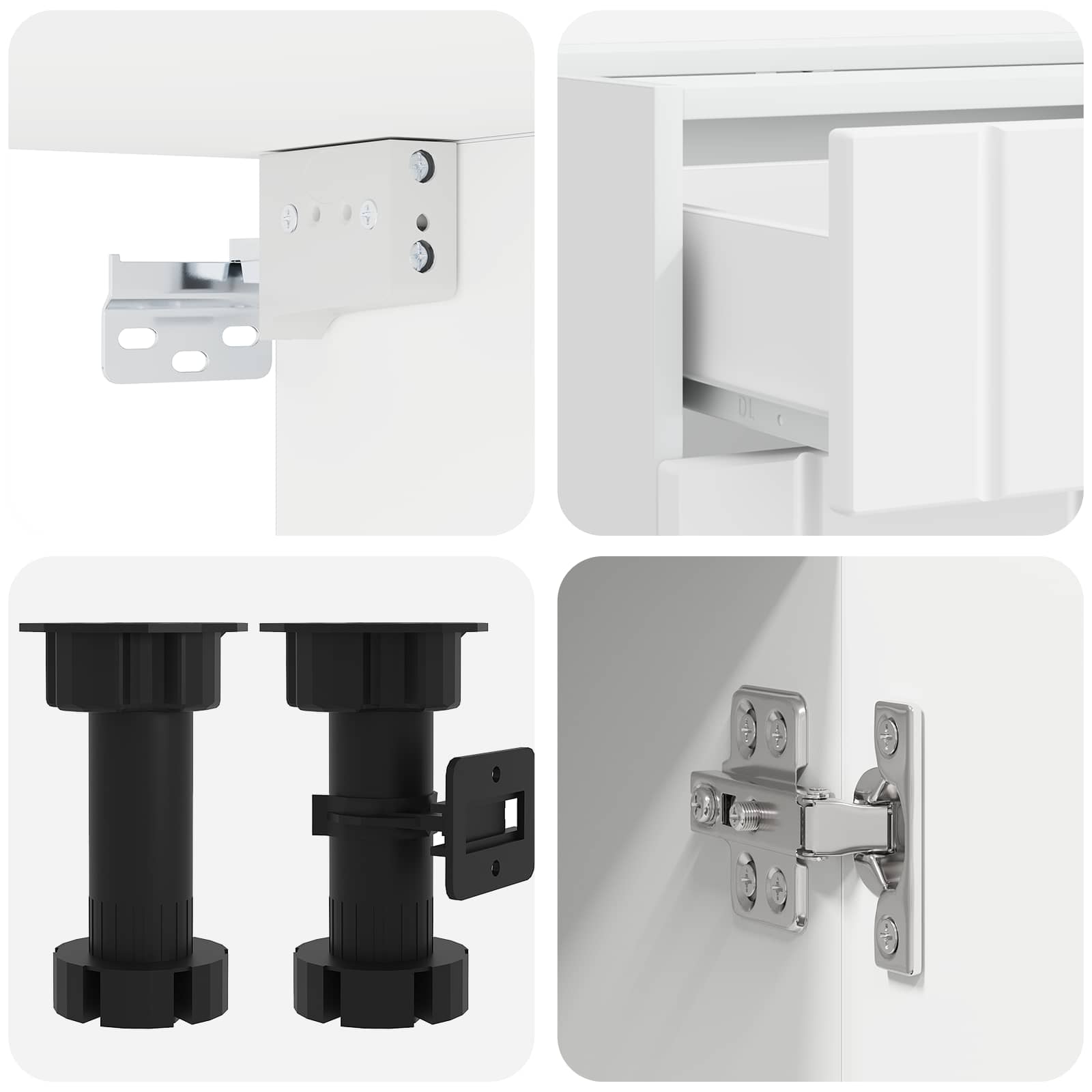 Unité de cuisine LUCCA 4 pc Blanc Bois d'ingénierie