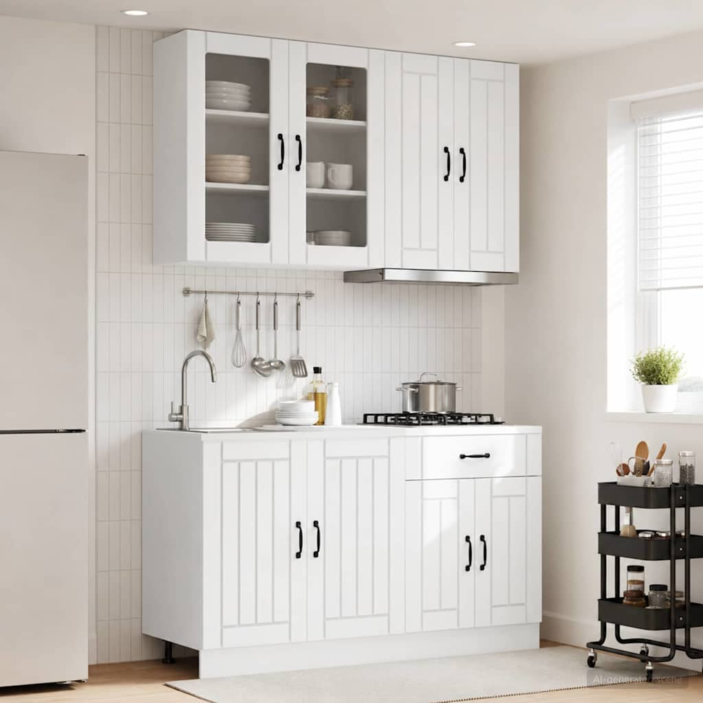 Unité de cuisine LUCCA 4 pc Blanc Bois d'ingénierie