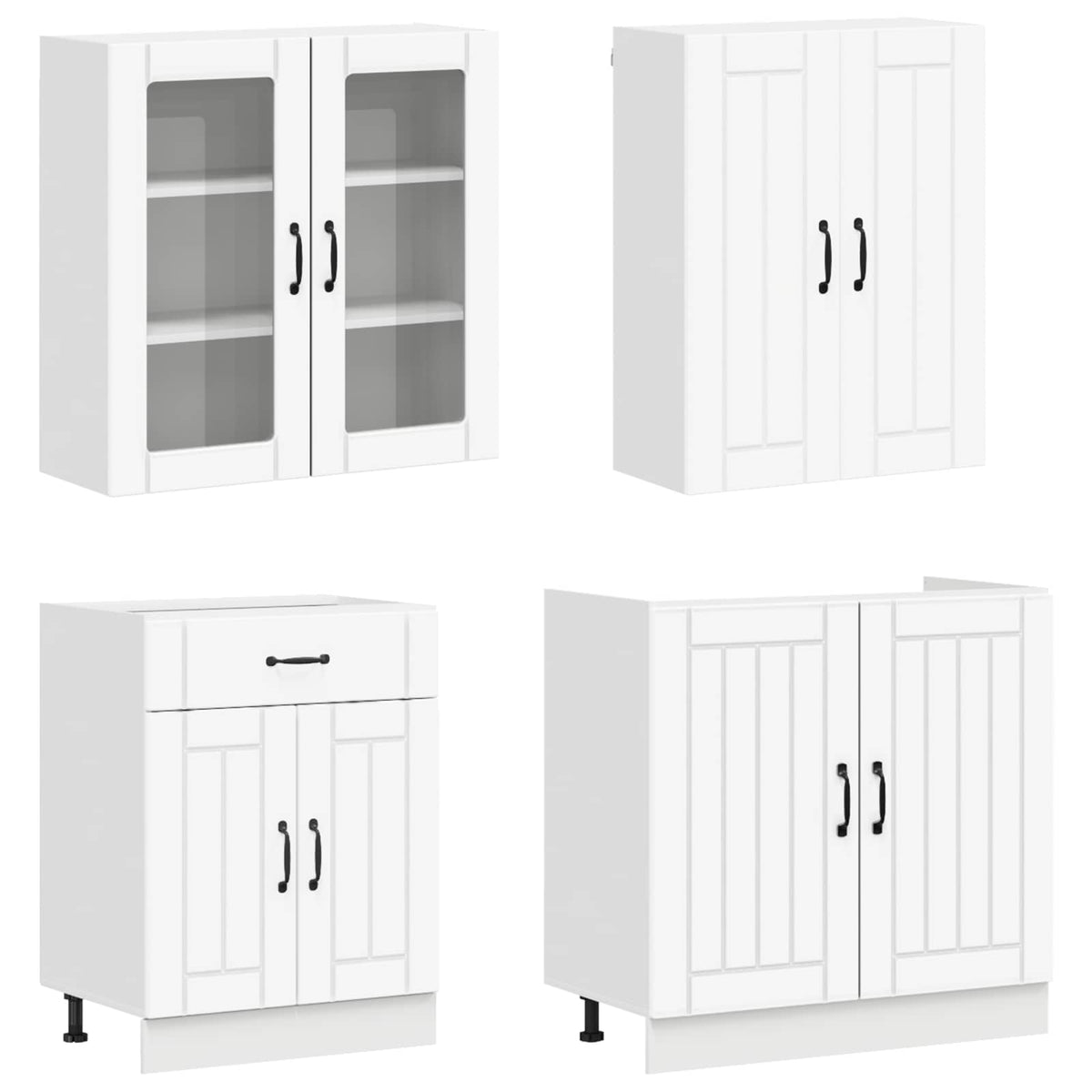 Unité de cuisine LUCCA 4 pc Blanc Bois d'ingénierie