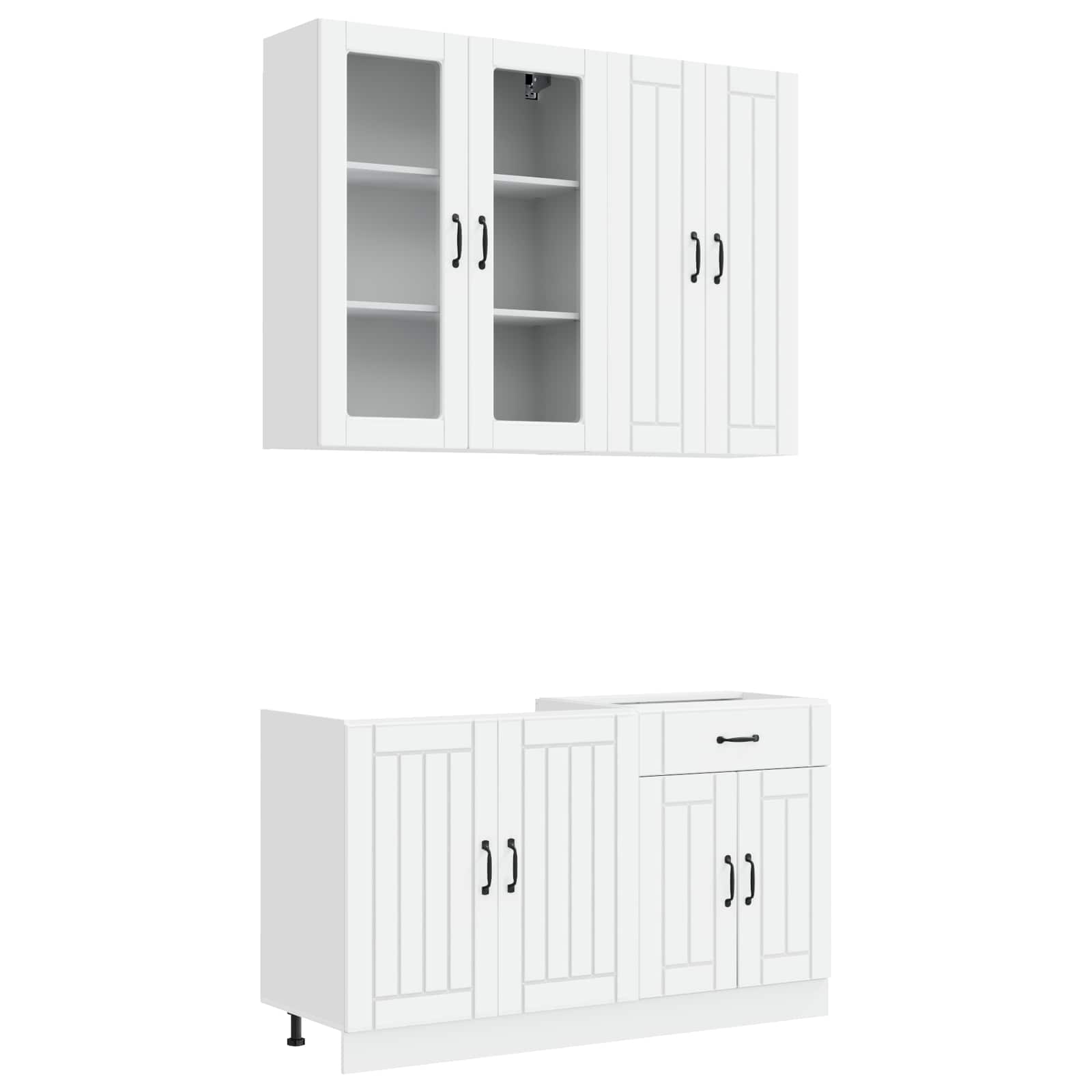 Unité de cuisine LUCCA 4 pc Blanc Bois d'ingénierie