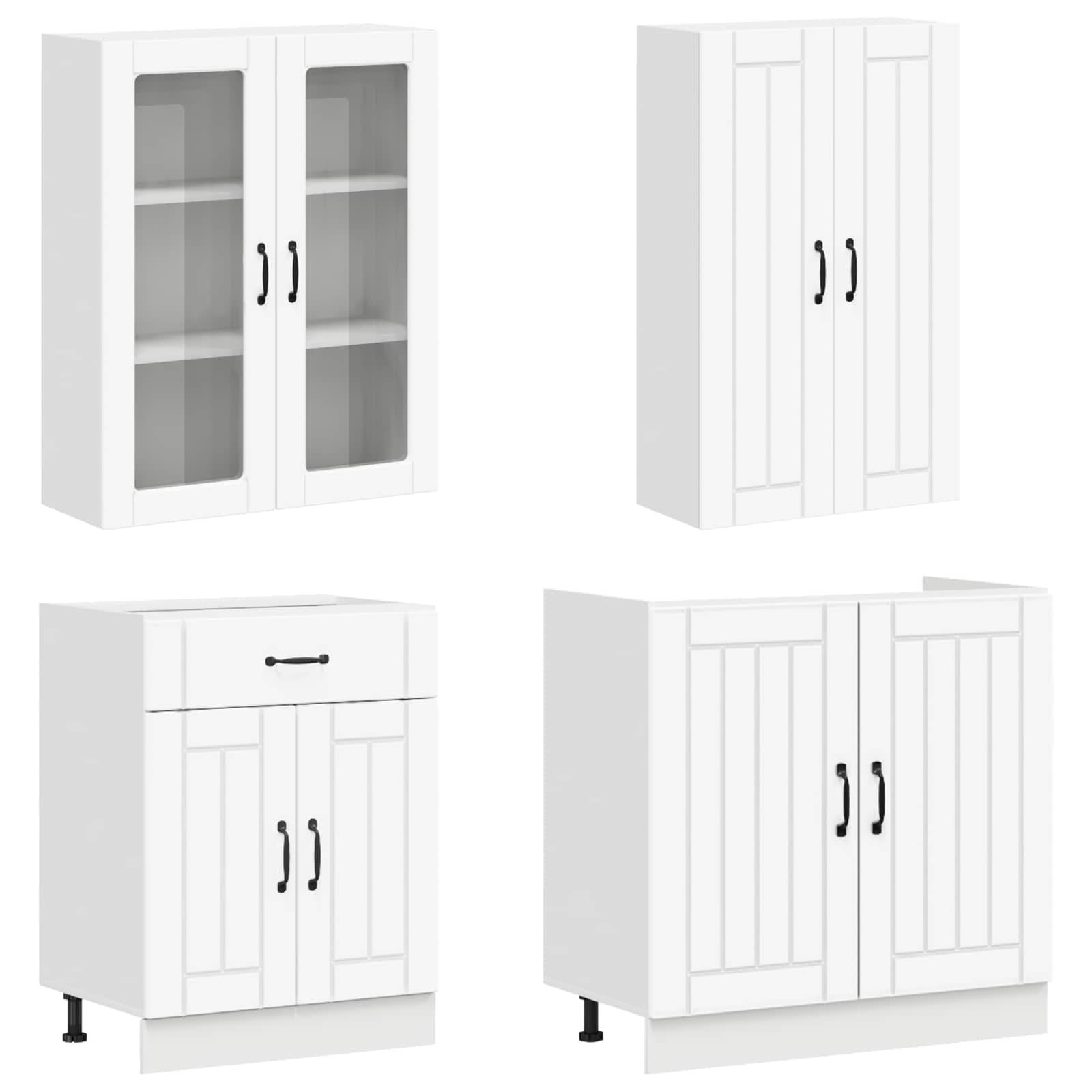 Unité de cuisine LUCCA 4 pc Blanc Bois d'ingénierie