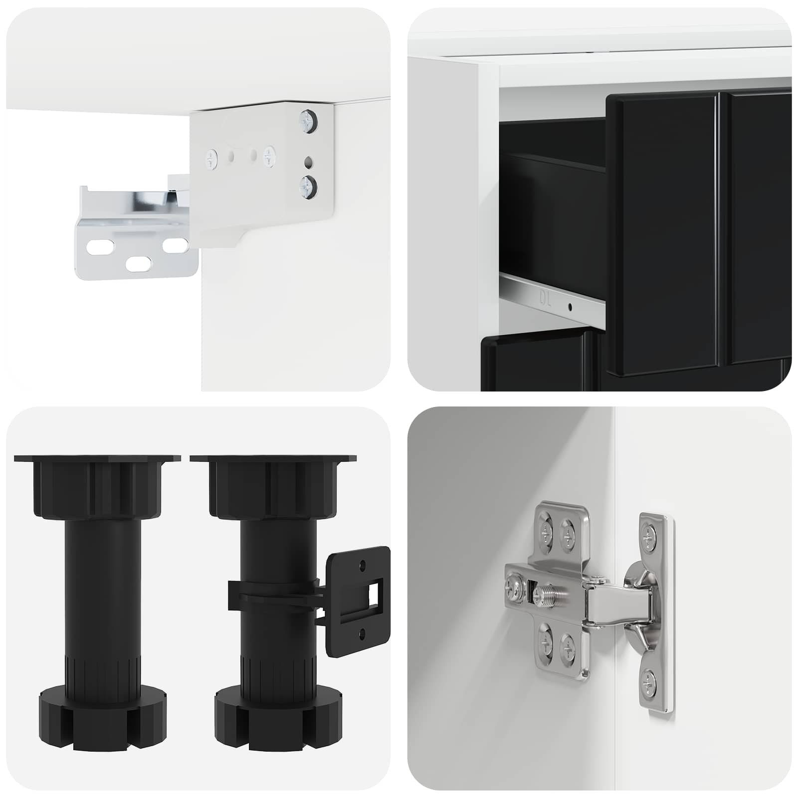 Unité de cuisine LUCCA 4 pc Noir Bois d'ingénierie - XIOS