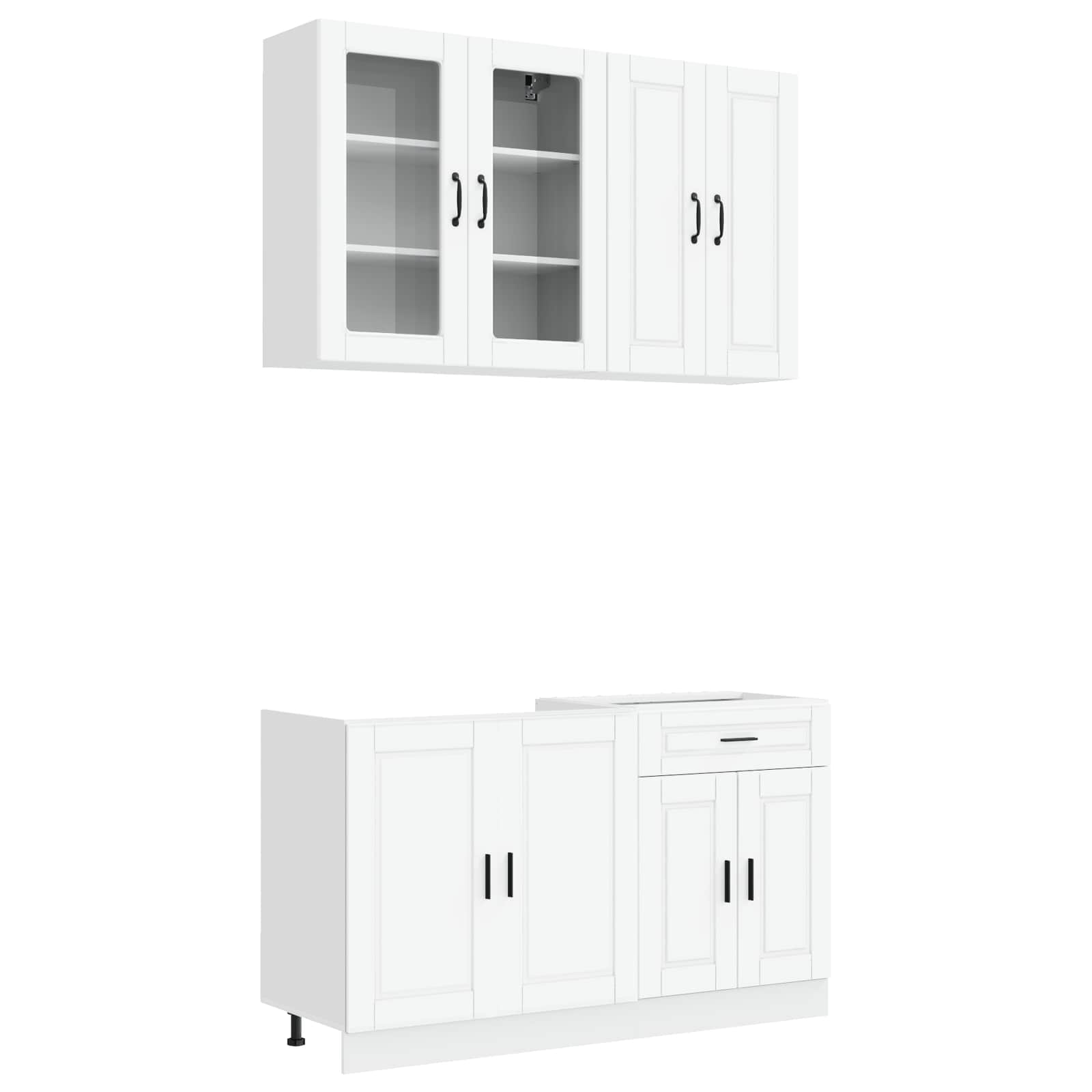 Unité de cuisine PORTO 4 pc Blanc Bois d'ingénierie - XIOS