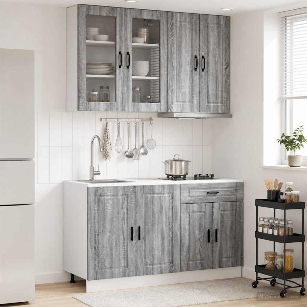 Unité de cuisine PORTO 4 pc Sonoma gris Bois d'ingénierie