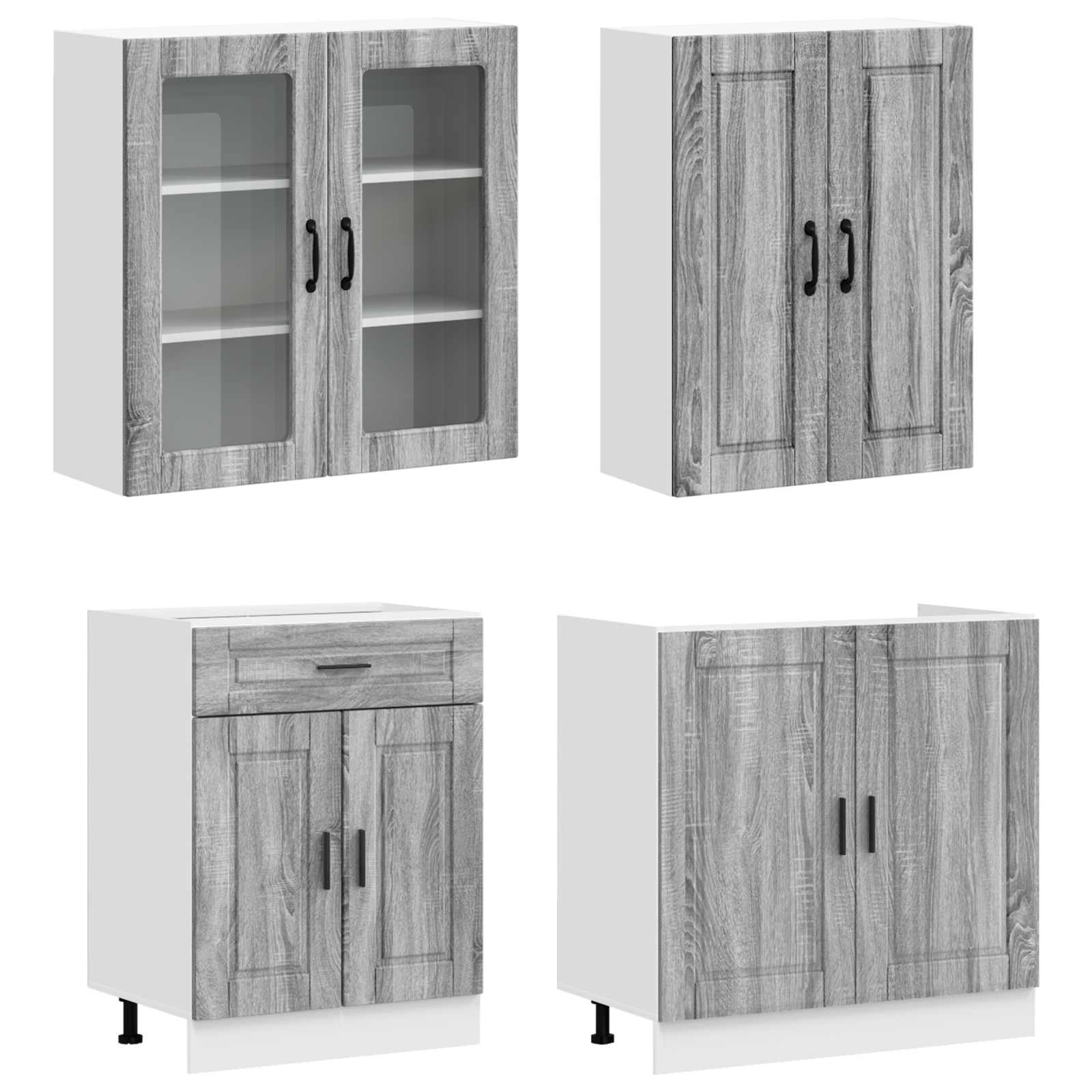 Unité de cuisine PORTO 4 pc Sonoma gris Bois d'ingénierie
