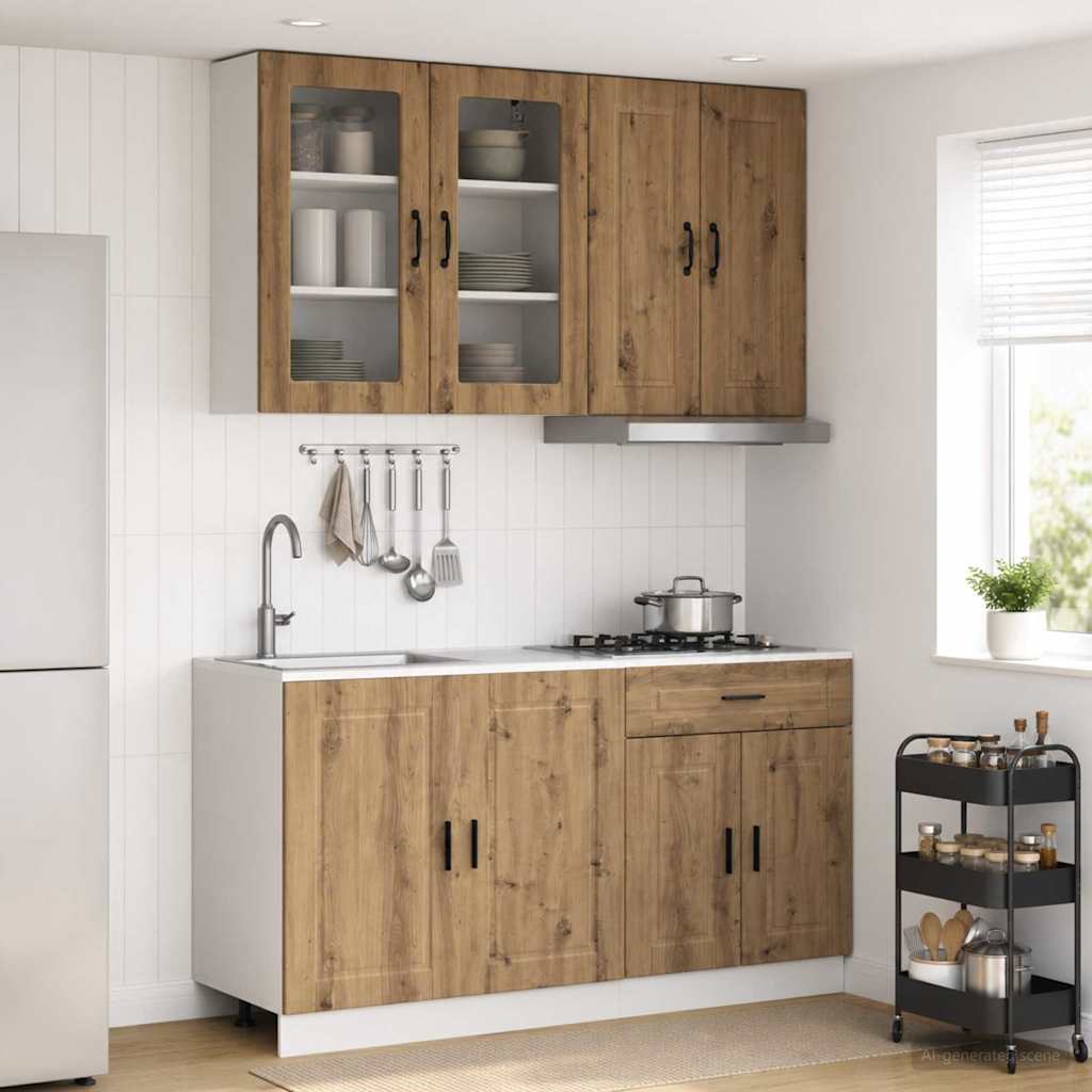 Unité de cuisine PORTO 4 pc Chêne artisanal Bois d'ingénierie