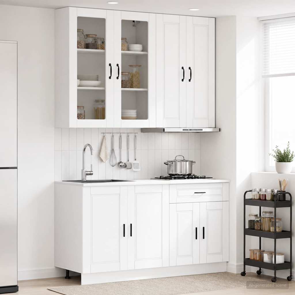 Unité de cuisine PORTO 4 pc Blanc Bois d'ingénierie - XIOS