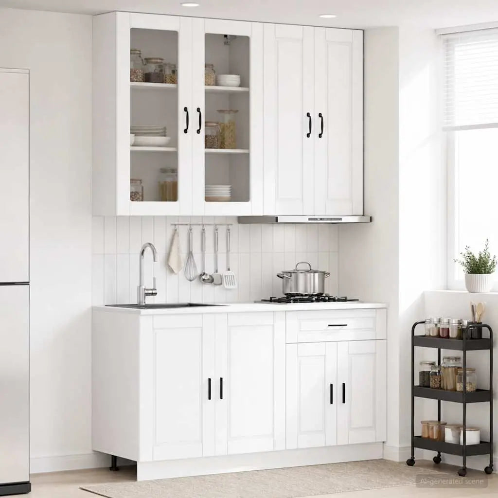 Unité de cuisine PORTO 4 pc Blanc Bois d’ingénierie - XIOS