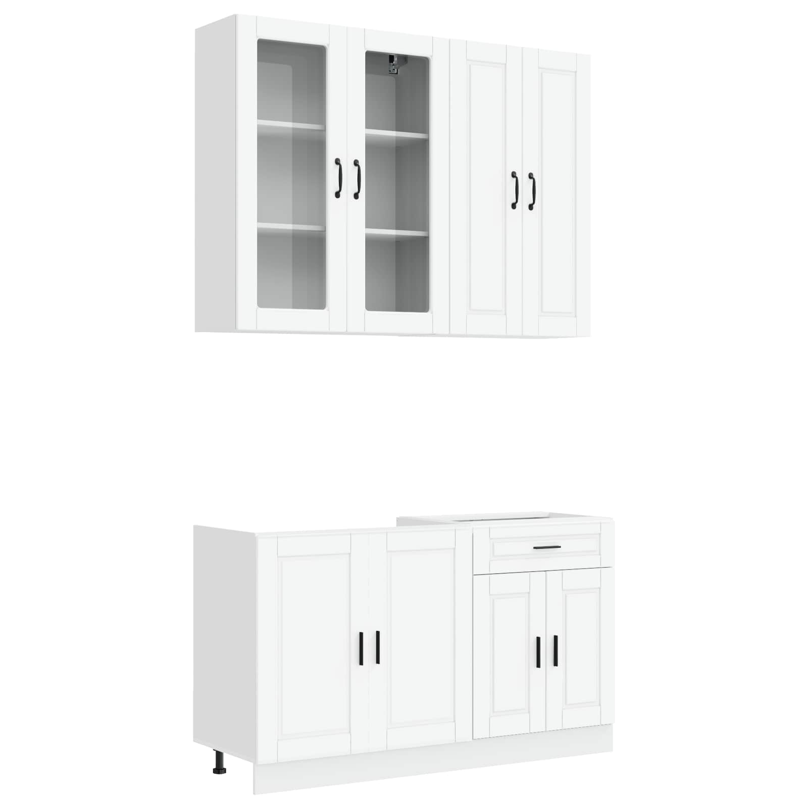 Unité de cuisine PORTO 4 pc Blanc Bois d'ingénierie - XIOS