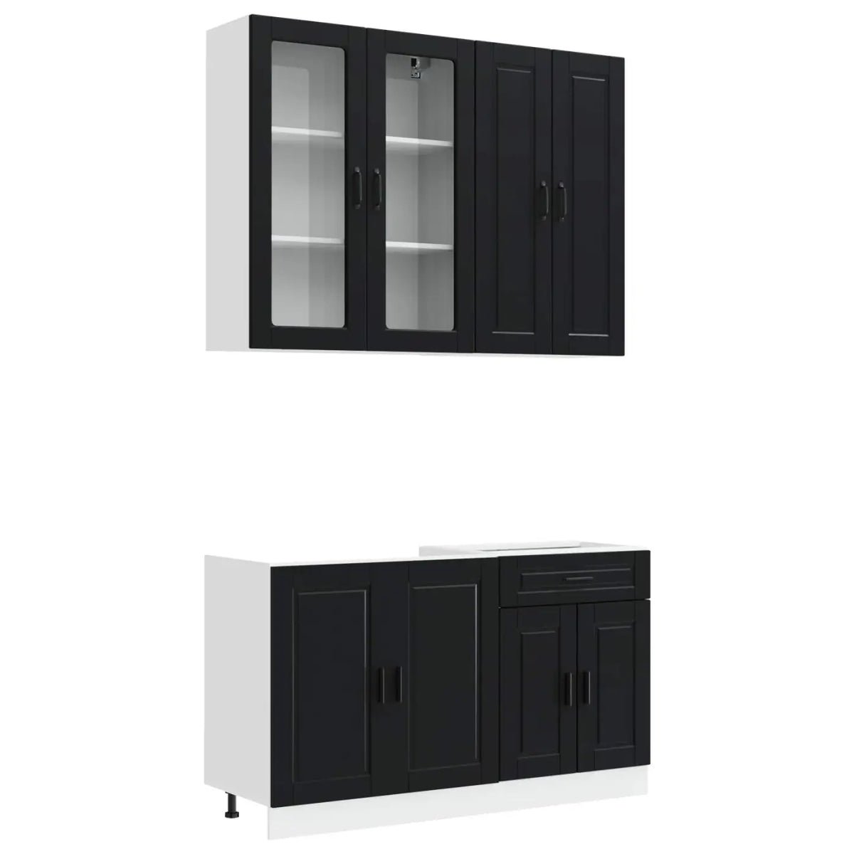 Unité de cuisine PORTO 4 pc Noir Bois d’ingénierie - XIOS