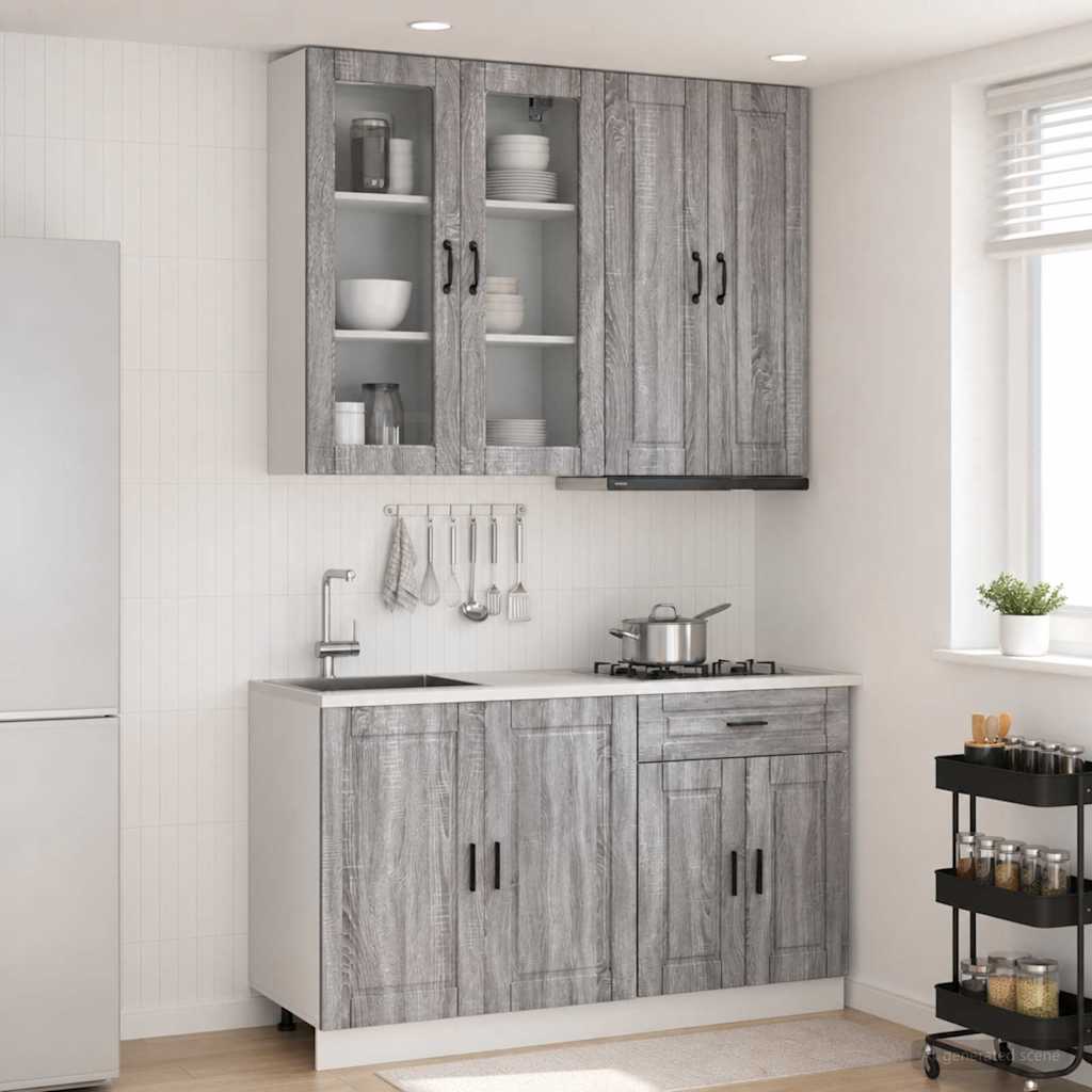 Unité de cuisine PORTO 4 pc Sonoma gris Bois d'ingénierie