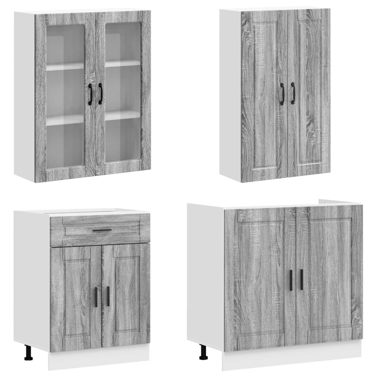 Unité de cuisine PORTO 4 pc Sonoma gris Bois d'ingénierie