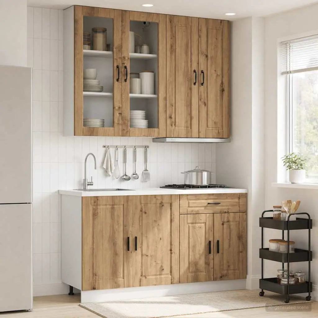 Unité de cuisine PORTO 4 pc Chêne artisanal Bois d’ingénierie - XIOS