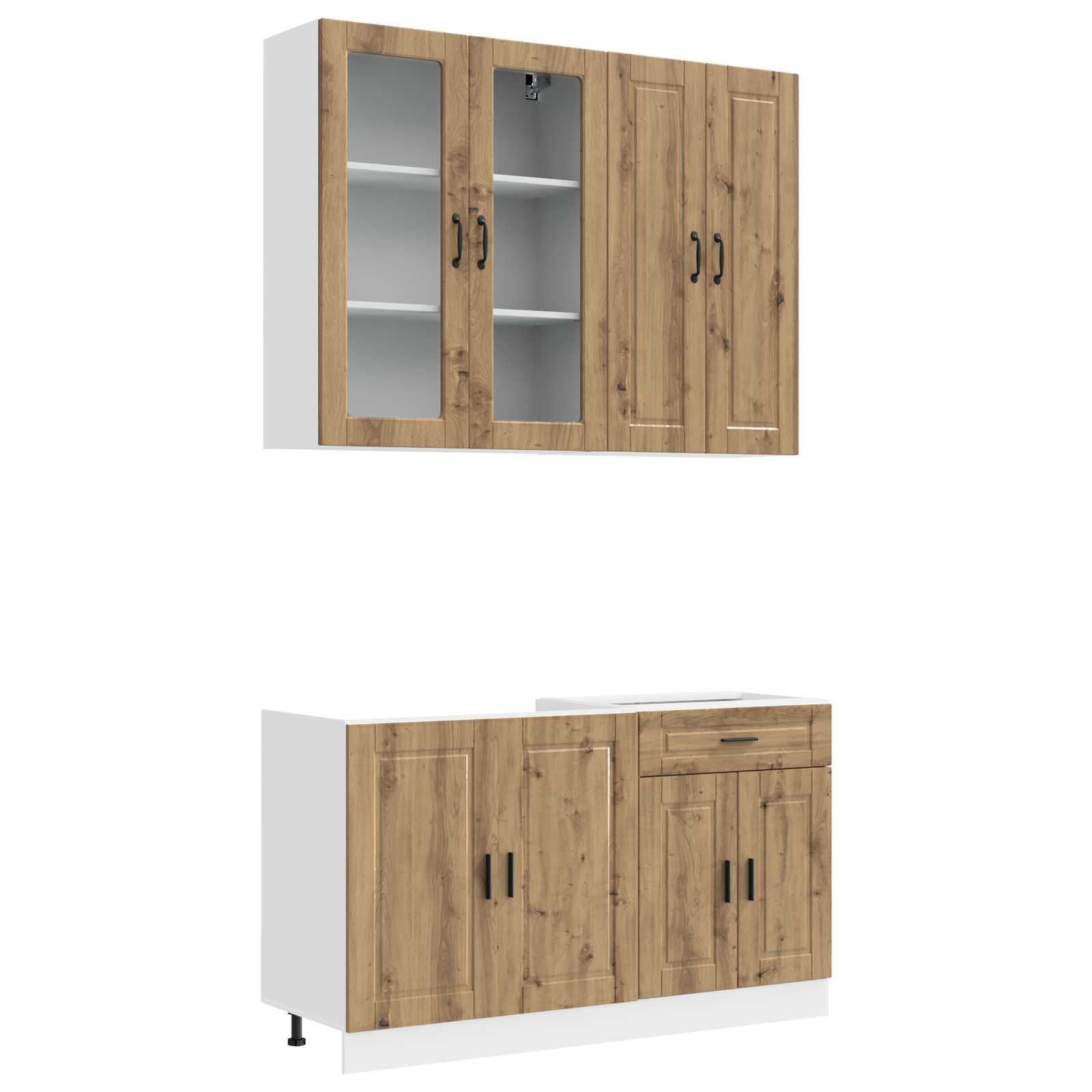 Unité de cuisine PORTO 4 pc Chêne artisanal Bois d'ingénierie