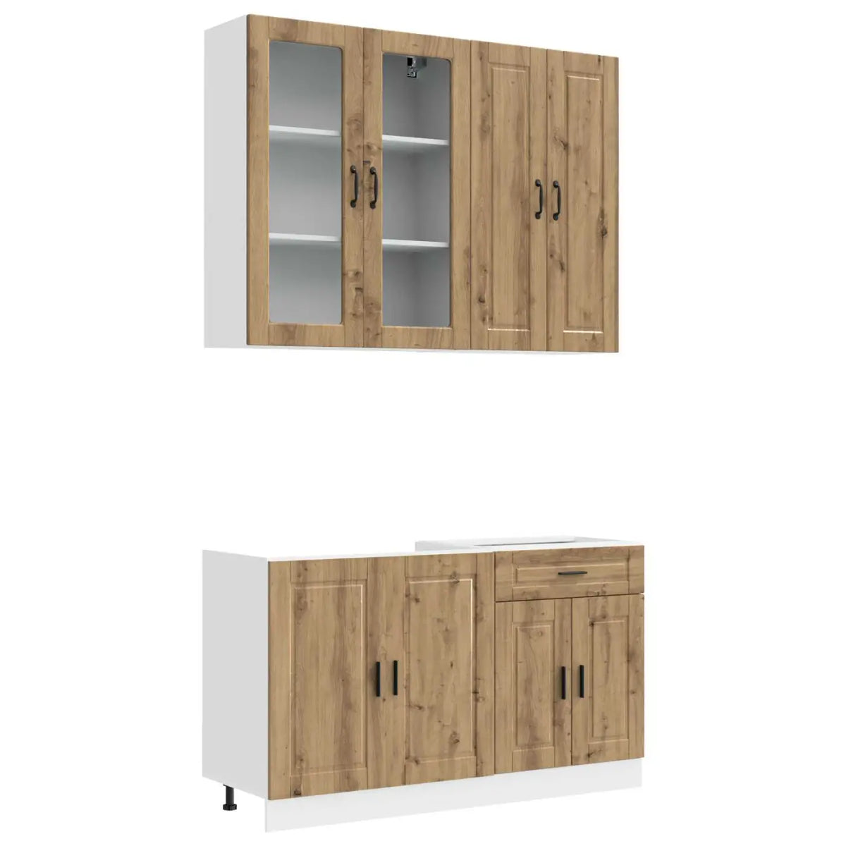 Unité de cuisine PORTO 4 pc Chêne artisanal Bois d’ingénierie - XIOS
