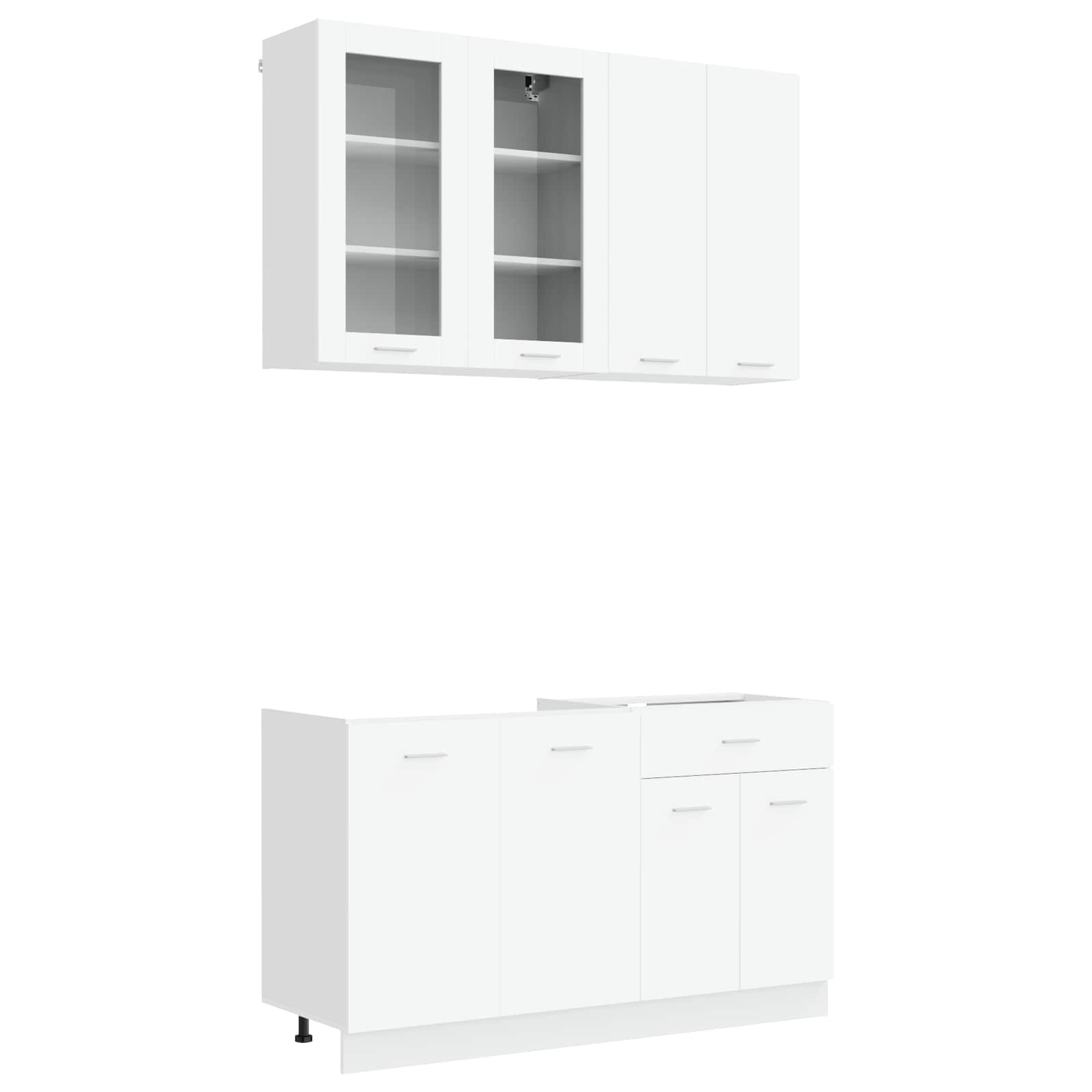 Unité de cuisine LYON 4 pc Blanc Bois d'ingénierie