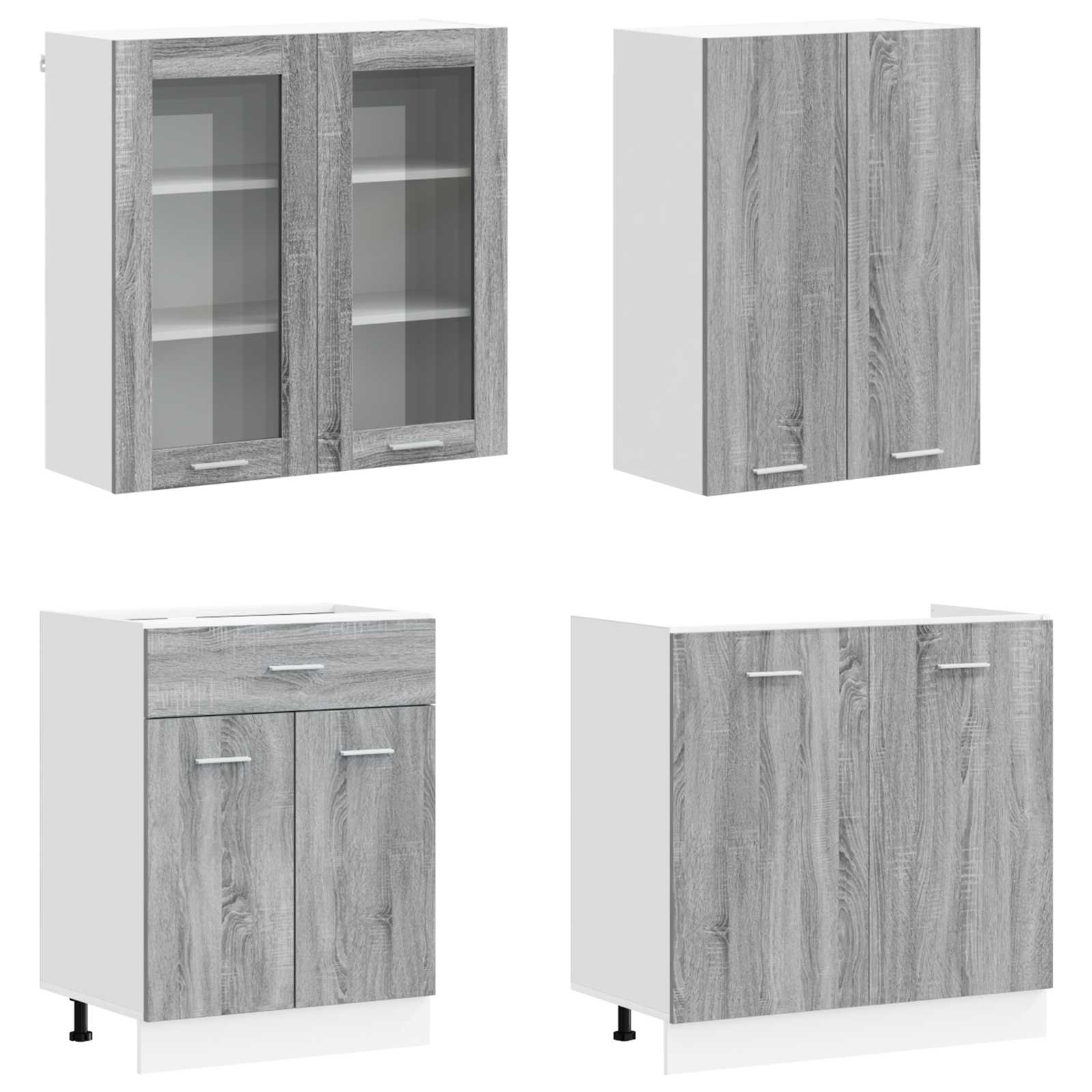 Unité de cuisine LYON 4 pc Sonoma gris Bois d'ingénierie