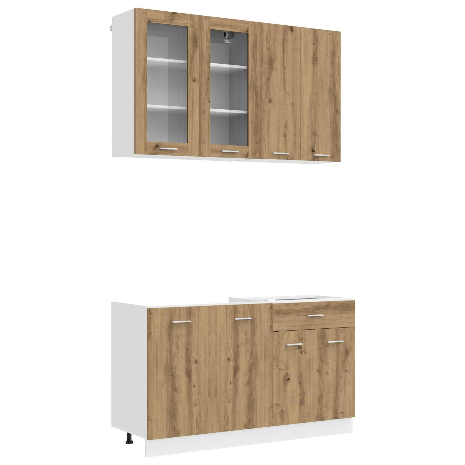 Unité de cuisine LYON 4 pc Chêne artisanal Bois d'ingénierie - XIOS